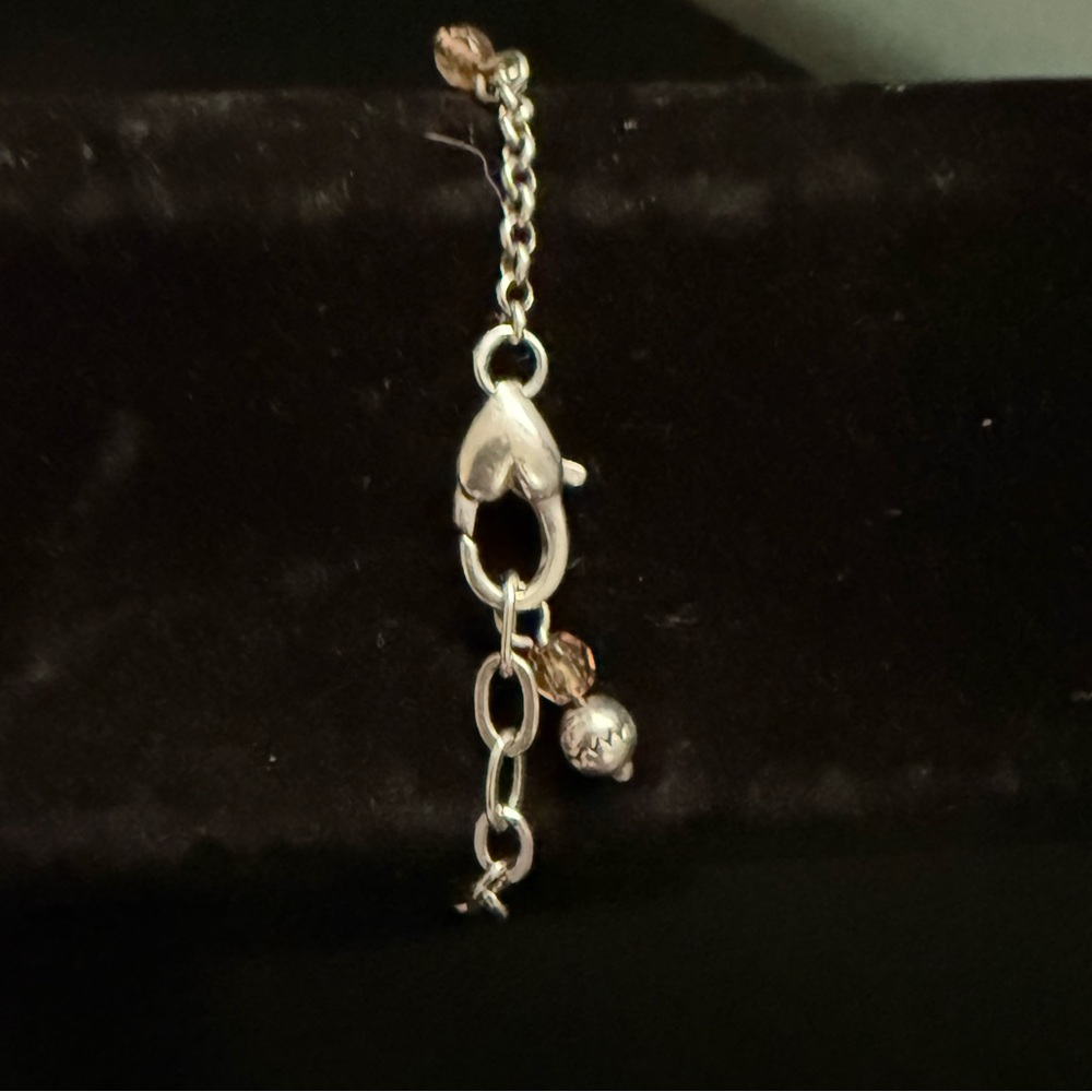 Beautiful Brighton Silver Hearts and Gold dangle  Anklet - Picture 3 of 3